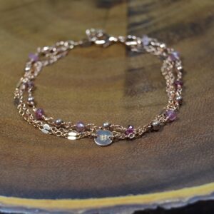 Pink Tourmaline Multi-strand Bracelet // October Birthstone // Gold Fill, Sterling Silver // 5th, 8th Anniversary // Mother's Day, Valentine Pink Tourmaline Multi-strand Bracelet // October Birthstone // Gold Fill, Sterling Silver // 5th, 8th Anniversary // Mother's Day, Valentine
