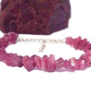 Natural Raw Pink Tourmaline Bracelet in 925 Sterling Silver, Dainty, Rough Gemstone Bracelet, Rough, Uncut Stone Bracelet, Gift For Her Natural Raw Pink Tourmaline Bracelet in 925 Sterling Silver, Dainty, Rough Gemstone Bracelet, Rough, Uncut Stone Bracelet, Gift For Her