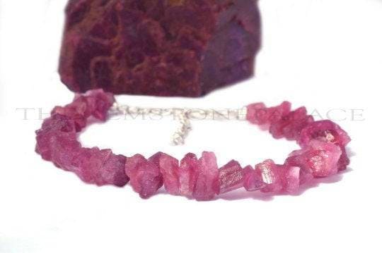 Natural Raw Pink Tourmaline Bracelet In 925 Sterling Silver, Dainty, Rough Gemstone Bracelet, Rough, Uncut Stone Bracelet, Gift For Her