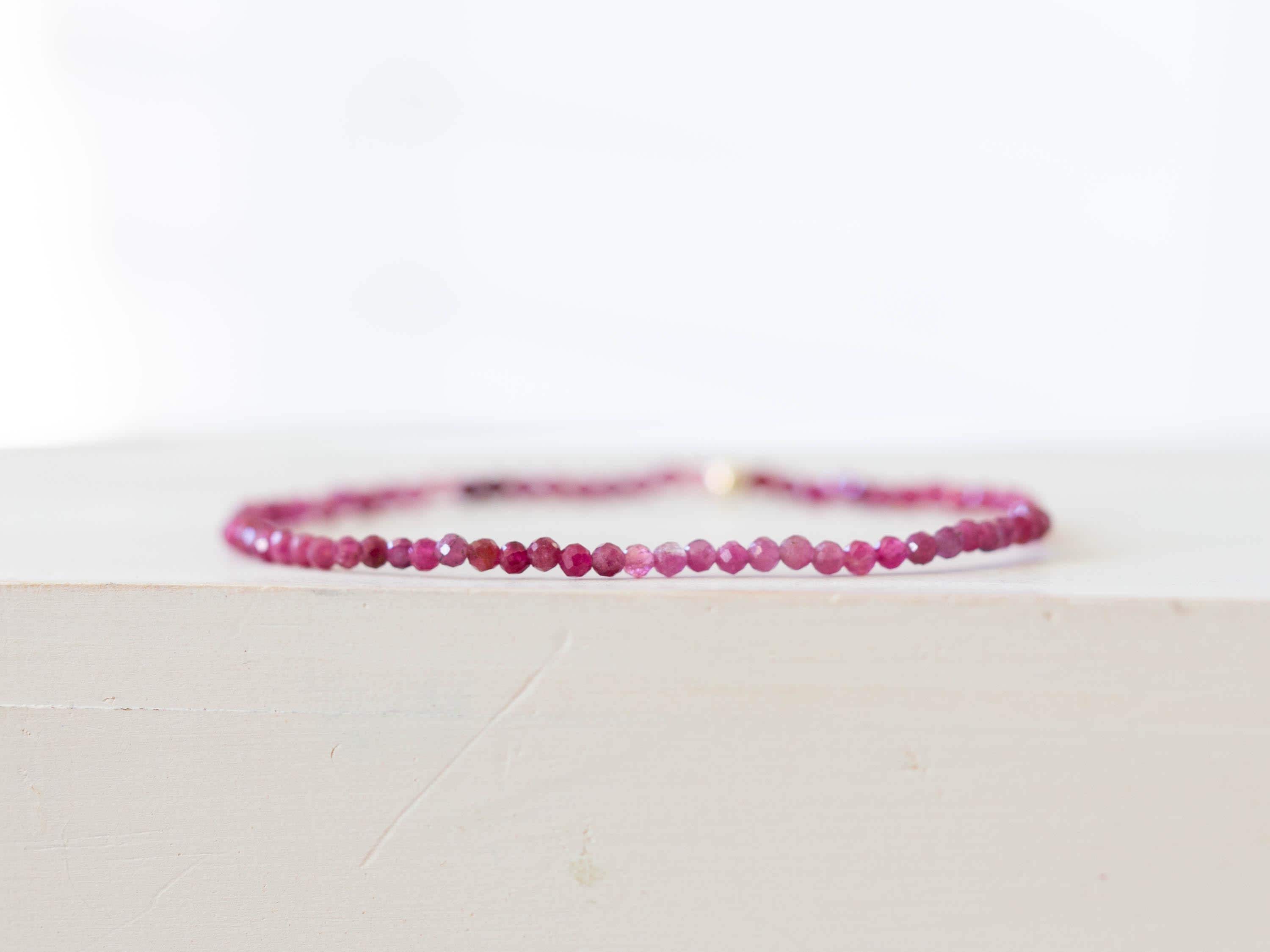 Shaded Rubellite Pink Tourmaline Stretch Bracelet