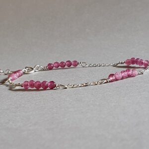 Pink Tourmaline Bracelet: Sterling Silver Gemstone Jewelry Pink Tourmaline Bracelet: Sterling Silver Gemstone Jewelry
