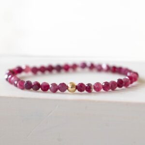Pink Tourmaline Stretch Bracelet: Faceted Rubellite Jewelry Pink Tourmaline Stretch Bracelet: Faceted Rubellite Jewelry