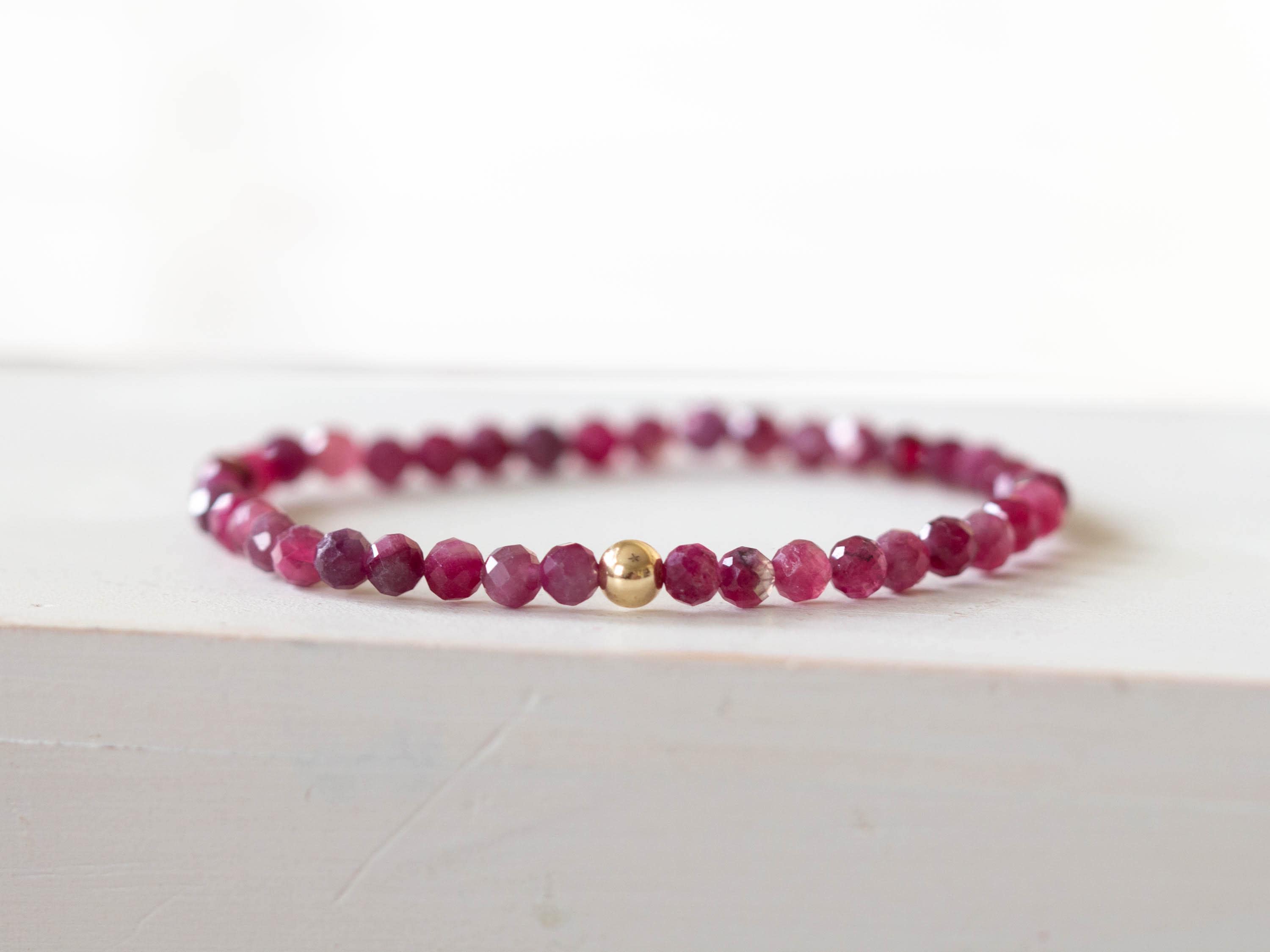 Pink Tourmaline Stretch Bracelet: Faceted Rubellite Jewelry Pink Tourmaline Stretch Bracelet: Faceted Rubellite Jewelry