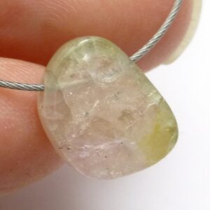 4.765 Carats Pink Tourmaline Bead Small Focal Rare Flat Slice Natural Gemstone Cabochon Brazillian Polished Designer Organic Shape