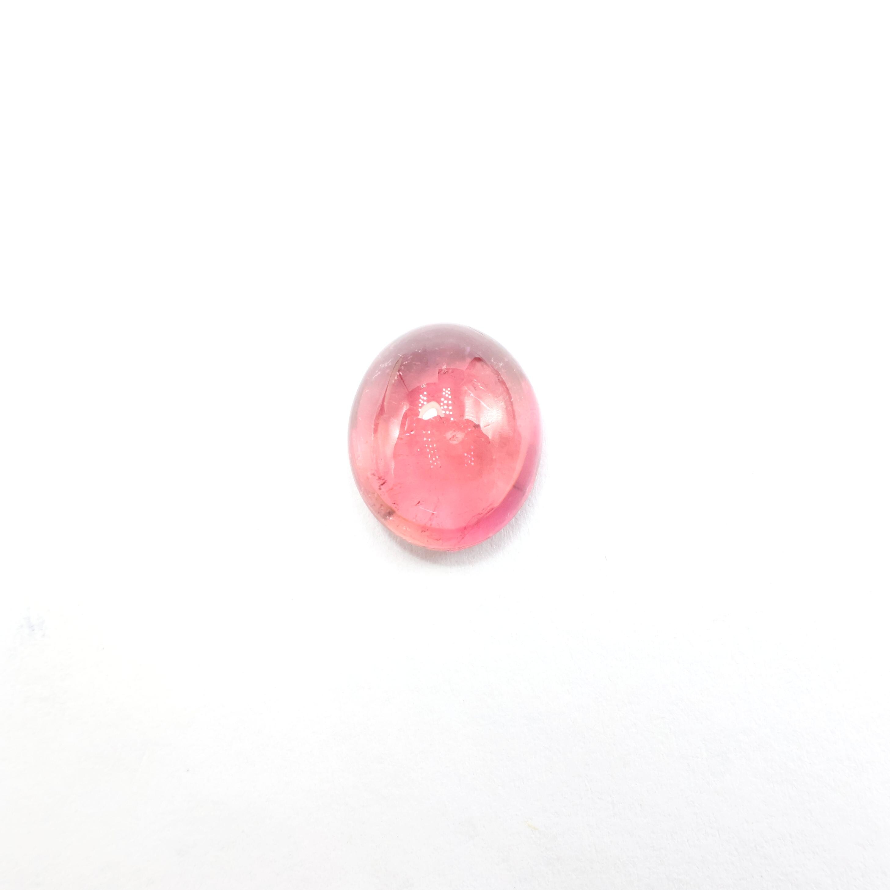 5.60 Carat, Natural Pink Tourmaline Cabochon, Oval Tourmaline Cabs, Loose Gemstone, 12x10 Mm