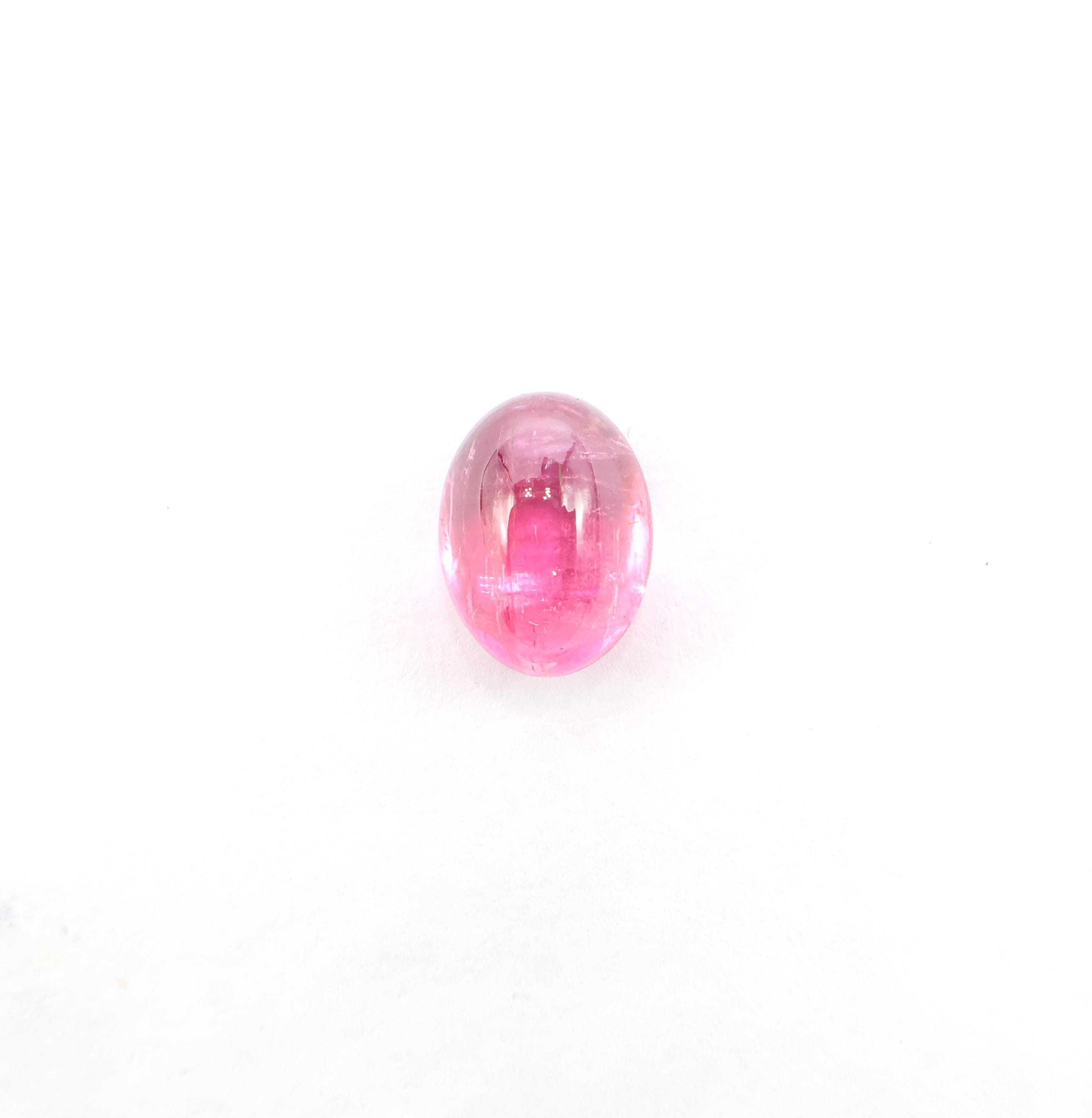 6.80 Carat, Natural Pink Tourmaline Cabochon, Oval Tourmaline Cabs, Loose Gemstone, 13x10 Mm