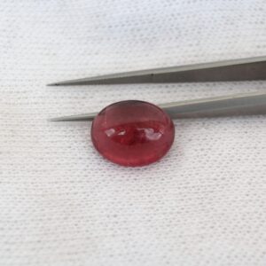 Hot pink tourmaline oval cabochon gemstone 11x14mm Natural loose stone for jewelry 7.23ct