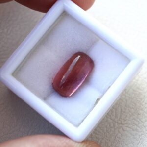 Loose pink tourmaline cabochon gemstone 5.47ct Cushion shape natural stone for jewelry 8x14mm