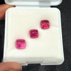 Pink Tourmaline Cabochon Lot: Natural Gemstone Jewelry Making (13.25 Ct, 3 Pcs)