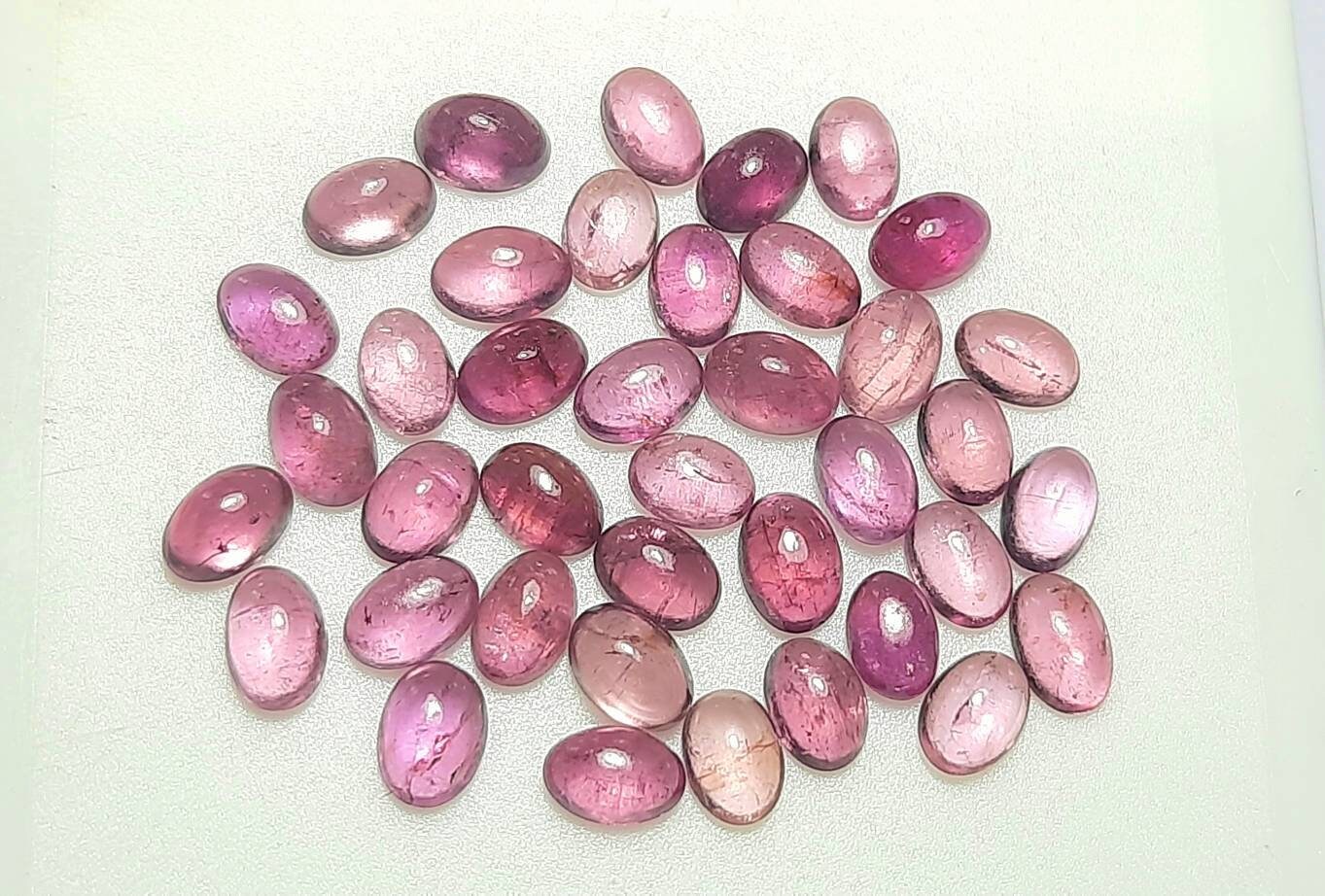 Natural Pink Tourmaline Oval Cabochon Gemstone: Jewelry Making Supplies