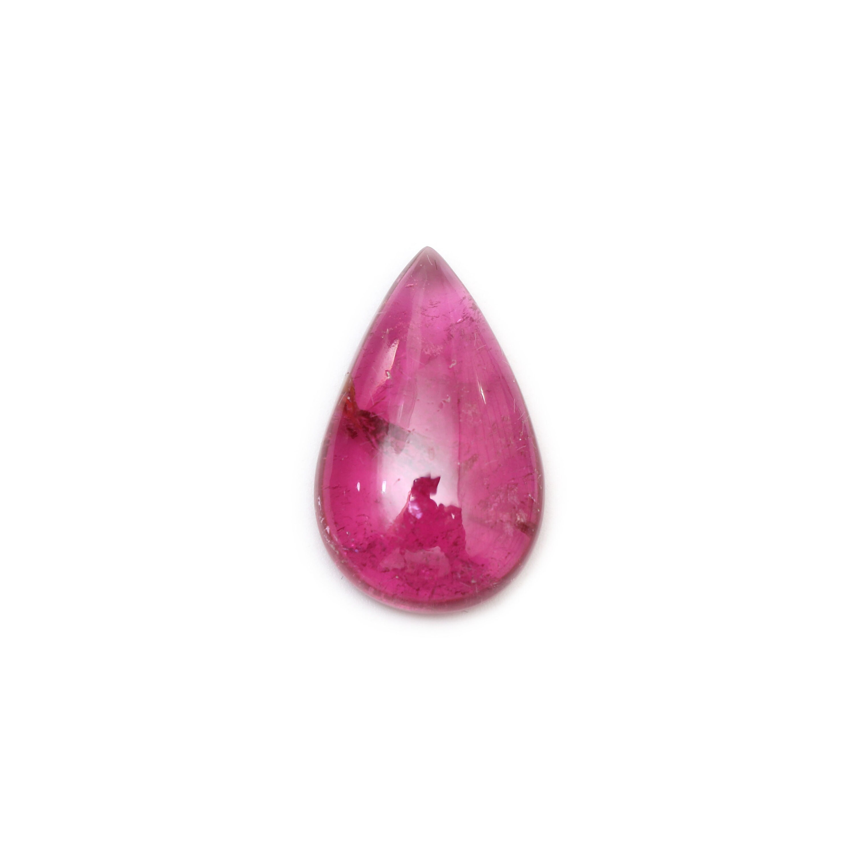 Natural Pink Tourmaline Smooth Pear Shaped Cabochon, Natural Tourmaline Loose Gemstone - 23x15x6 Mm - Tourmaline Cabochon, 1 Piece