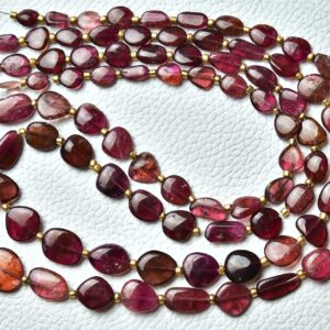 16 Inch Strand Natural Pink Tourmaline Plain Nugget Beads 4.5x5mm To 8x10mm Smooth Nuggets Gemstone Beads Finest Tourmaline Beads No4549