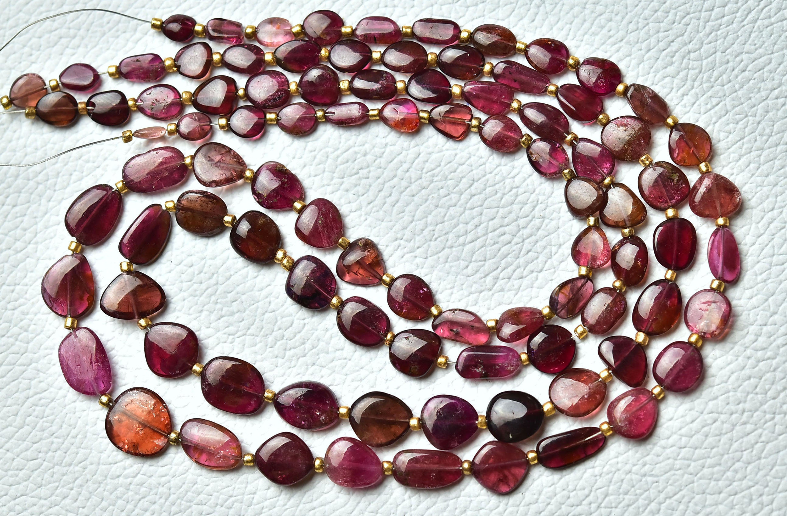 16 Inch Strand Natural Pink Tourmaline Plain Nugget Beads 4.5x5mm To 8x10mm Smooth Nuggets Gemstone Beads Finest Tourmaline Beads No4549
