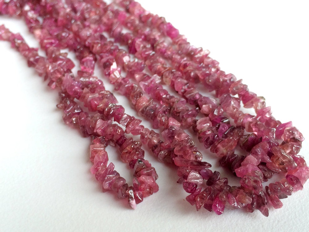 4-6mm Pink Tourmaline Chips, Pink Gemstone Chips, Raw Pink Tourmaline, 32 Inch, Pink Tourmaline For Necklace (1strand To 5strand Options)