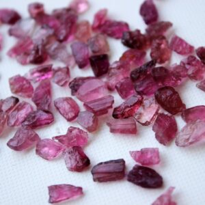 7-8mm Pink Tourmaline Raw, Natural Loose Pink Tourmaline Rough, Raw Pink Tourmaline Crystals For Jewelry (5pcs To 10pcs Options)