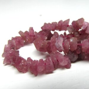 Tourmaline Beads 5mm X 2mm Iridescent Natural Pink Tourmaline Form Shards - 7.5 Inch Strand