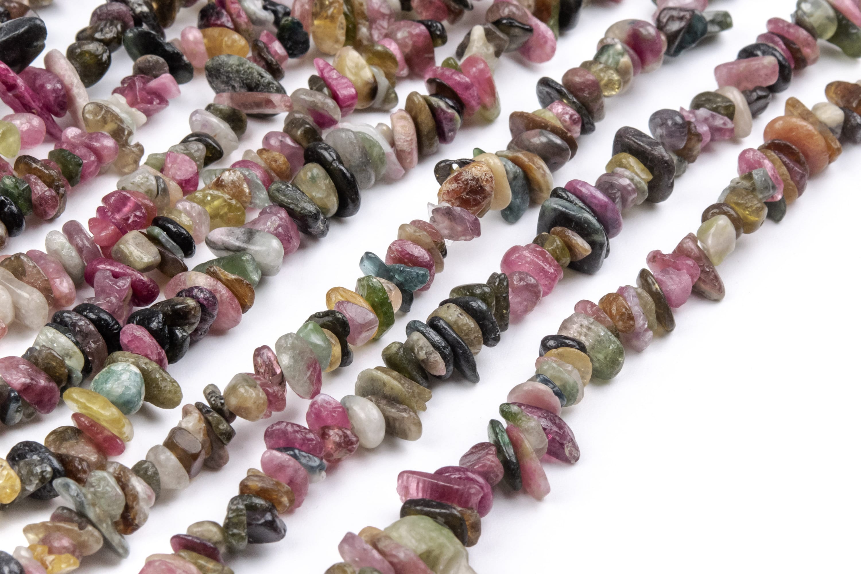 Genuine Natural Pink Tourmaline Gemstone Beads 4-10mm Multicolor Pebble Chips A Quality Loose Beads (112808)