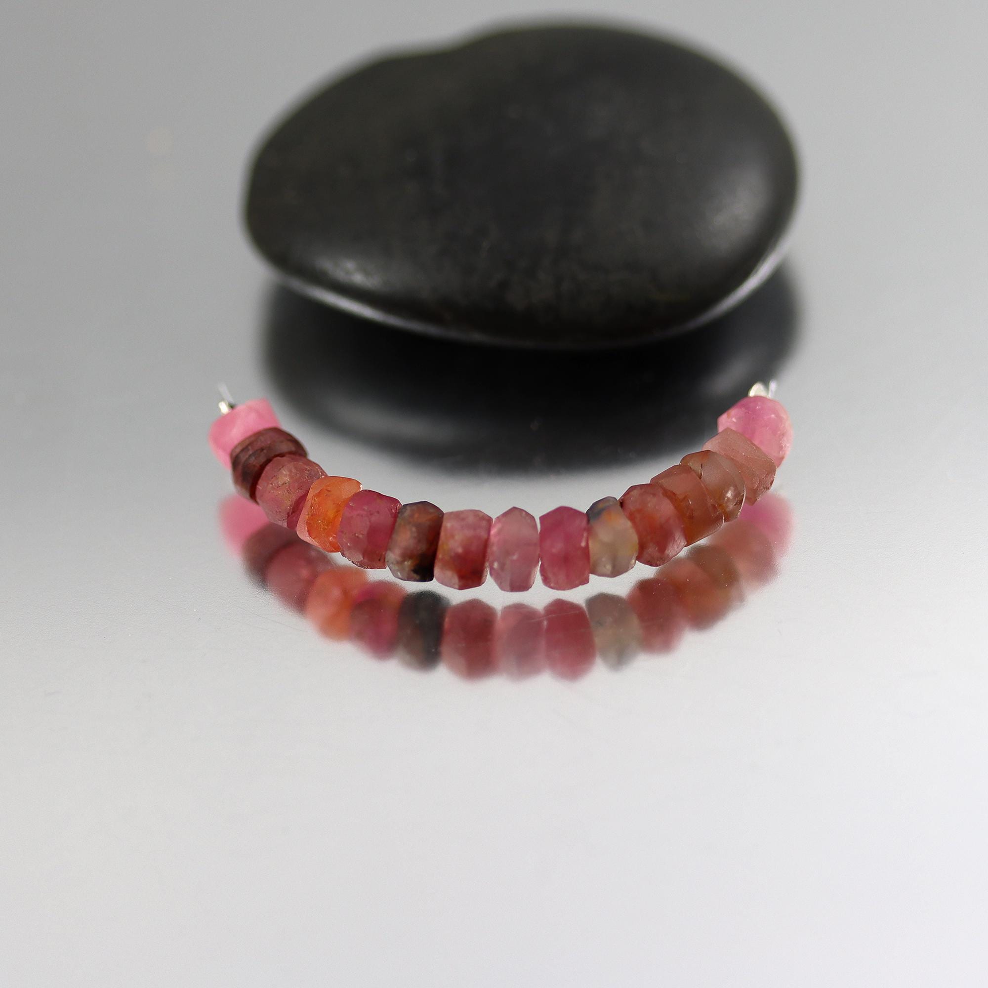 Pink Tourmaline Matte Raw Beads - Set Of 15 In 1.75 Inches - 5mm Pink Tourmaline Matte Raw Beads - Set Of 15 In 1.75 Inches - 5mm