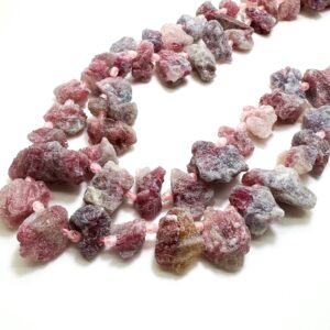 Natural Pink Tourmaline Beads, Raw Pink Tourmaline Chips Rough Cut Nugget Gemstone Beads - Pgs155