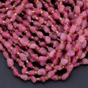 Natural Pink Tourmaline Nuggets Beads -16 Inch Strand - Wholesale Pricing Aaa Quality- Full 16 Inch Strand Gemstone Beads