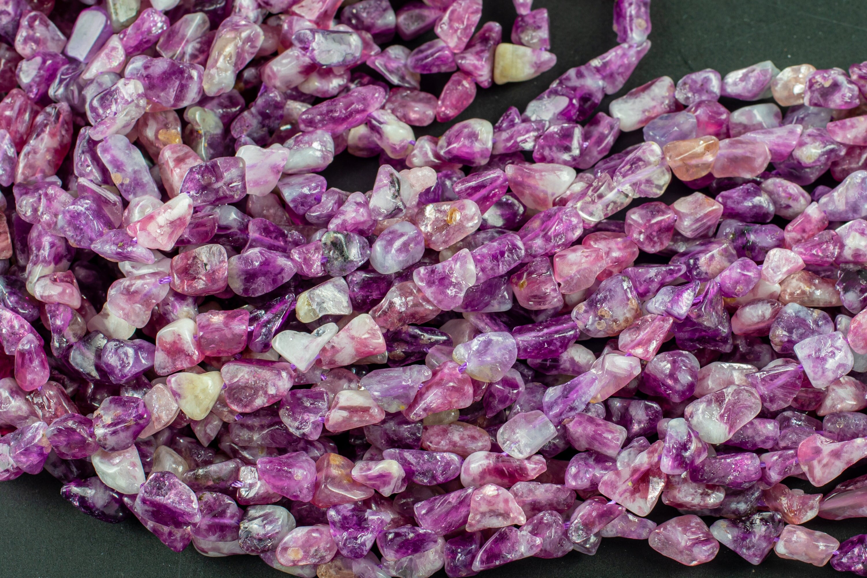 Natural Pink Tourmaline Nuggets Beads -16 Inch Strand - Wholesale Pricing Aaa Quality- Full 16 Inch Strand Gemstone Beads