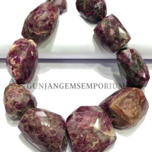 Pink Tourmaline Old Mines Natural Chunky Tourmaline Faceted Nuggets Beads Rare Big Tourmaline Nuggets 12” Tourmaline Beads Gemstone Jewelry