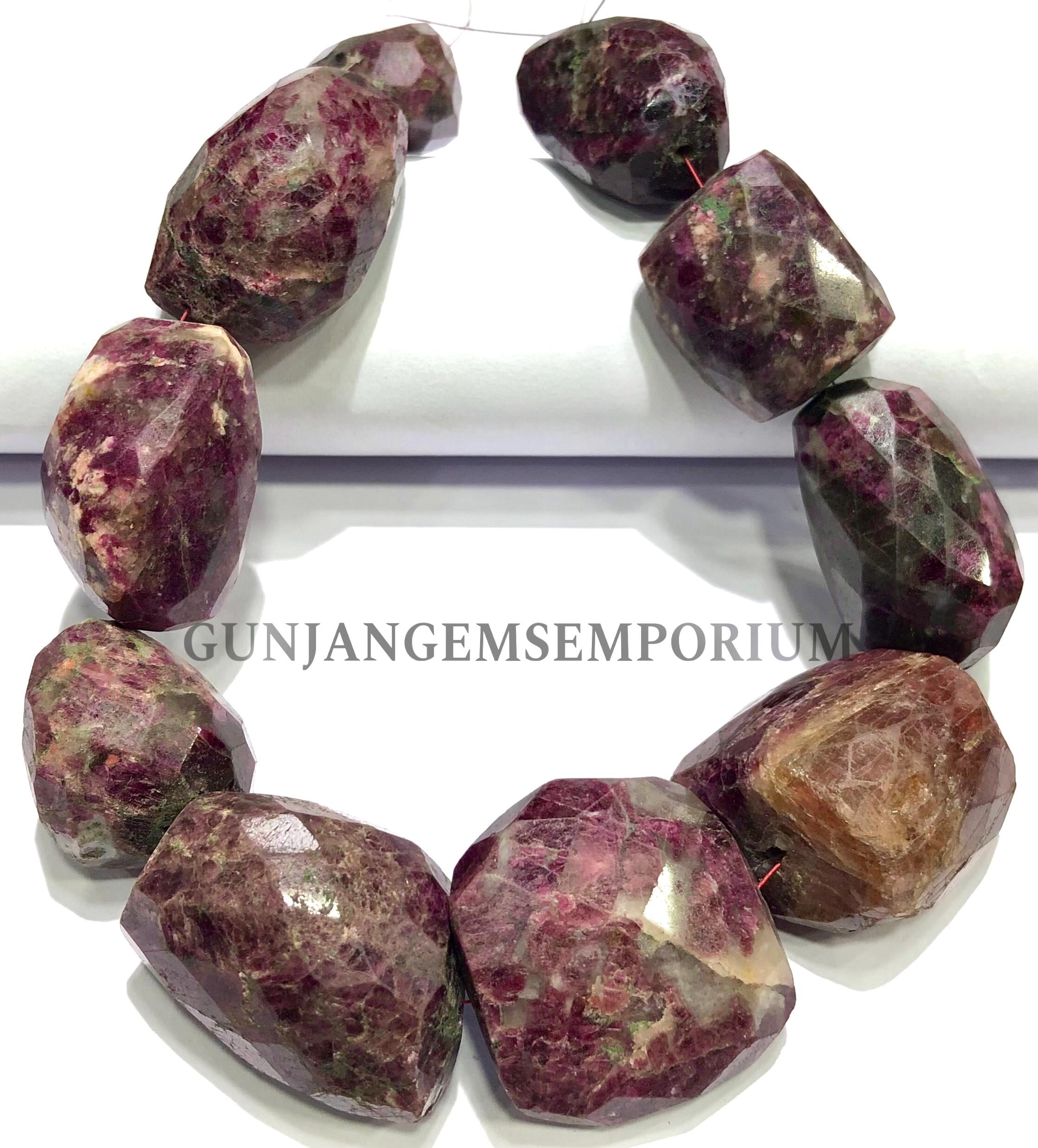 Pink Tourmaline Old Mines Natural Chunky Tourmaline Faceted Nuggets Beads Rare Big Tourmaline Nuggets 12” Tourmaline Beads Gemstone Jewelry