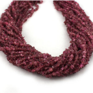 Pack Of 10 Strands- Quantity Pack- Natural Pink Tourmaline Uncut Chips Beads, 36 Inches Strand For Jewelry Making Beads