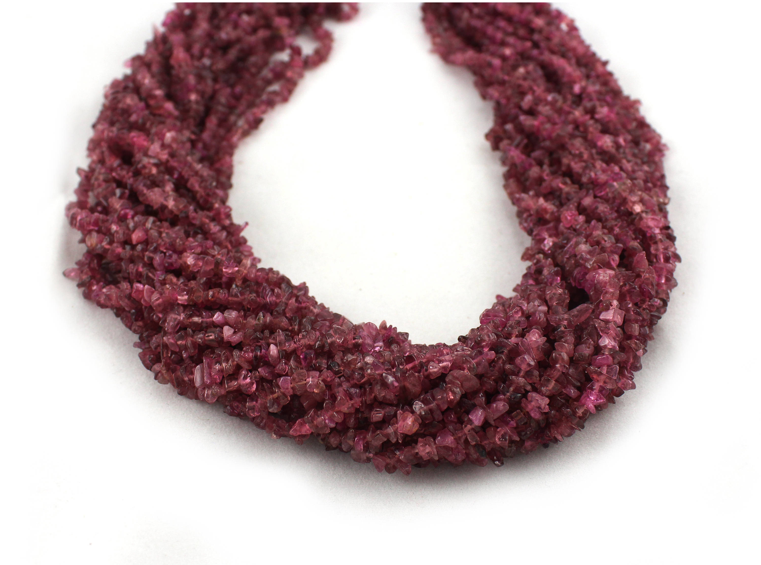 Pack Of 10 Strands- Quantity Pack- Natural Pink Tourmaline Uncut Chips Beads, 36 Inches Strand For Jewelry Making Beads