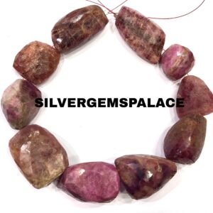 Rare Natural Pink Tourmaline Nuggets Gemstone Beads Faceted Pink Tourmaline Beads Bigger Size Nuggets Old Mines Tourmaline Beads Jewelry 12”