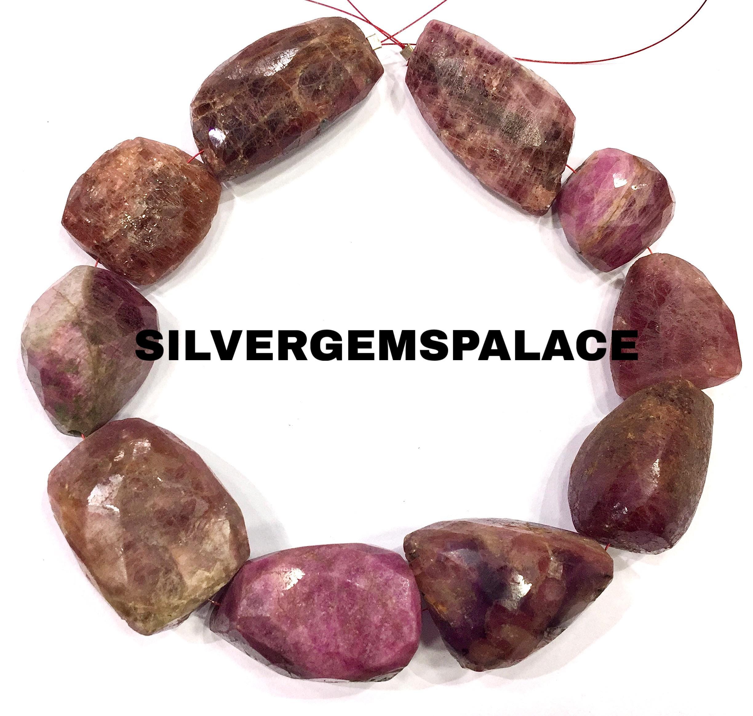 Rare Natural Pink Tourmaline Nuggets Gemstone Beads Faceted Pink Tourmaline Beads Bigger Size Nuggets Old Mines Tourmaline Beads Jewelry 12”