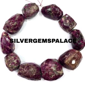Rare Natural Pink Tourmaline Faceted Nuggets Beads Pink Tourmaline Gemstone Beads Large Nuggets Beads Old Mines Tourmaline Beads Jewelry 12”