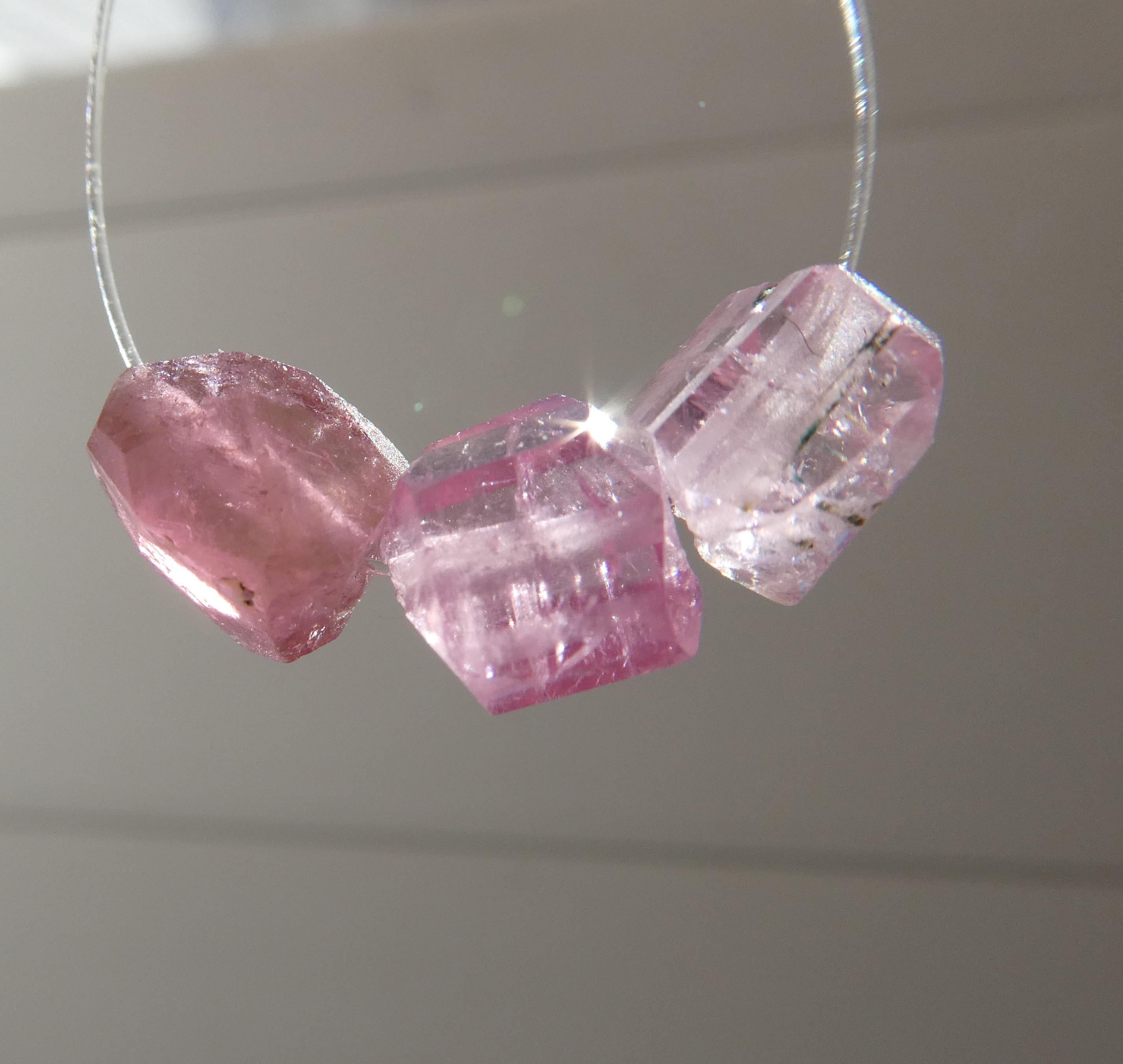 Raw Pink Tourmaline Crystals 5-7mm Beads-3 Pcs Gemstone -pendant Jewelry Making-focal Craft Natural Beads Raw Pink Tourmaline Crystals 5-7mm Beads-3 Pcs Gemstone -pendant Jewelry Making-focal Craft Natural Beads