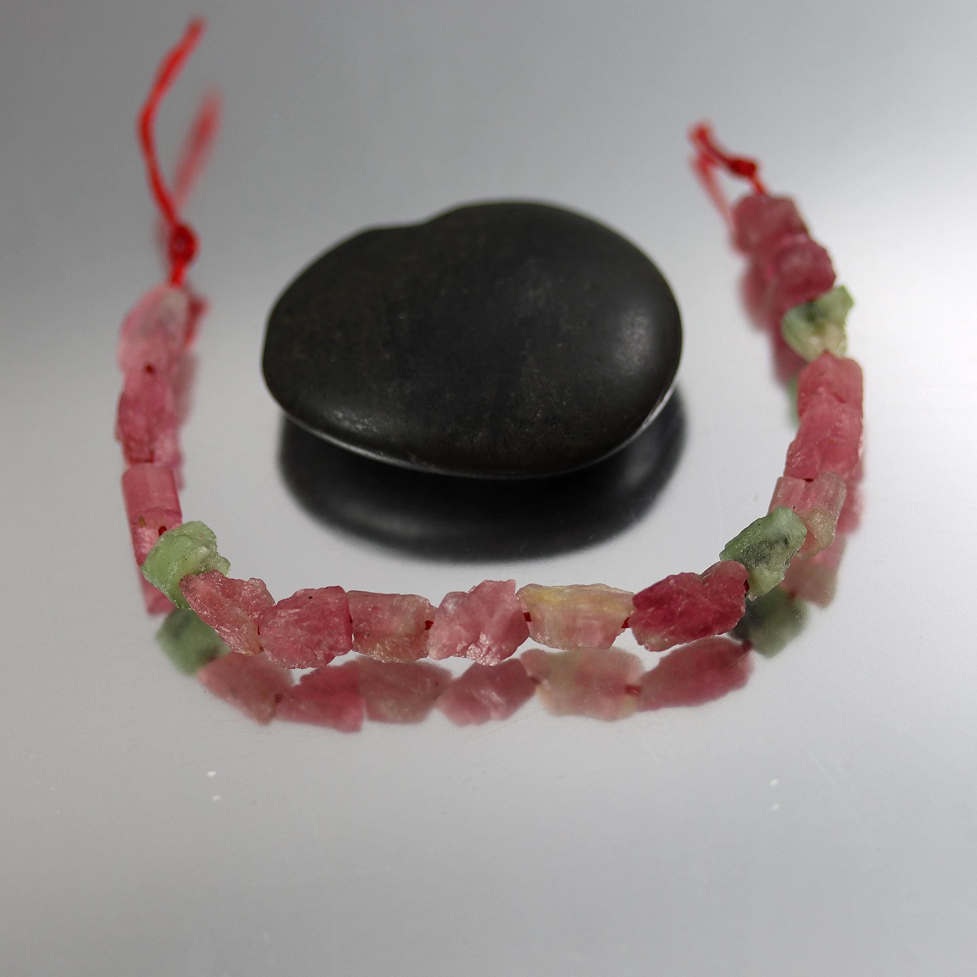 Pink Tourmaline Raw Nugget Beads - 5.25 Inches - 7mm