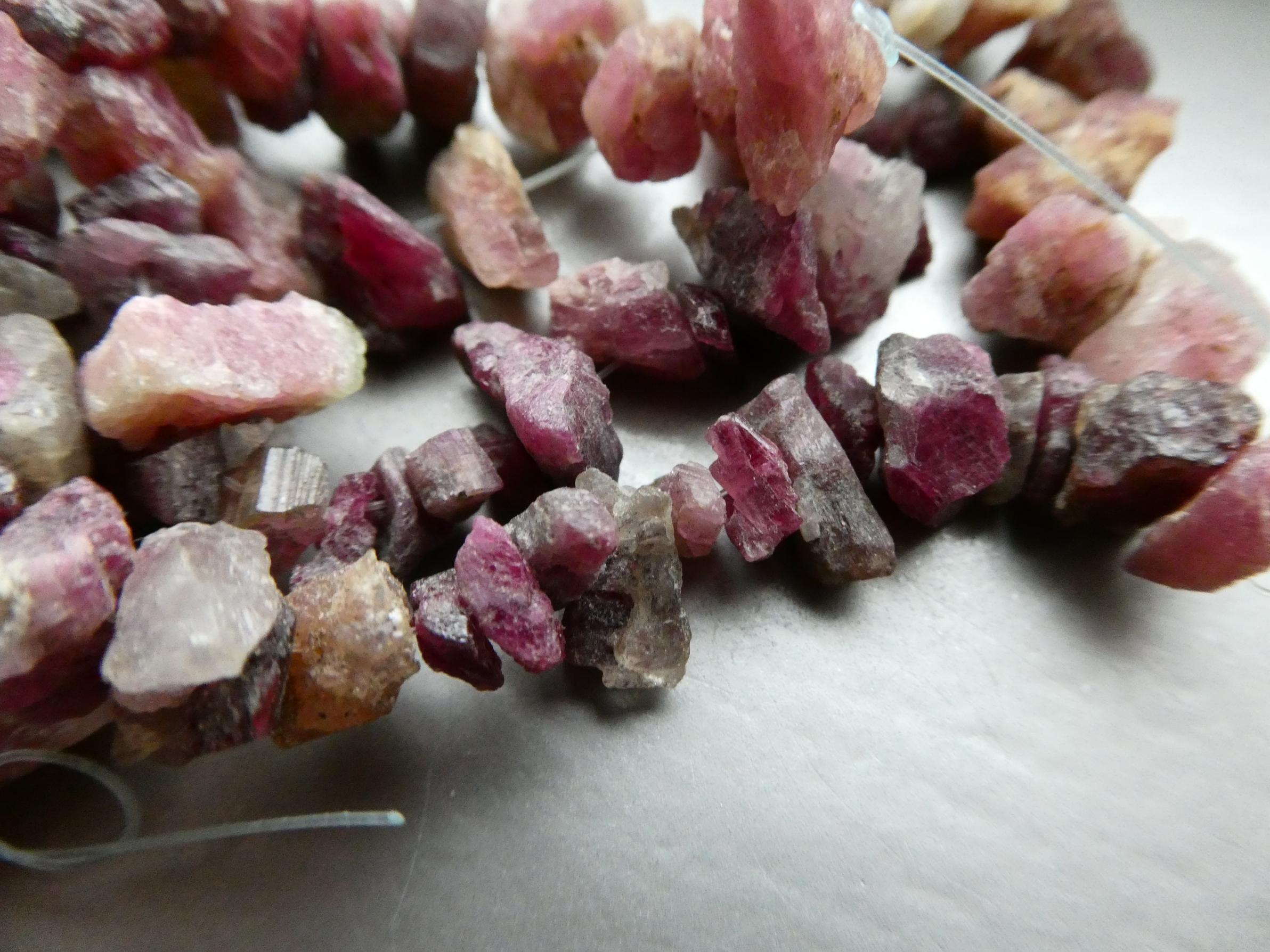 Raw Rubellite Tourmaline 8-20mm Crystal Beads- 4in Strand Natural Gemstone -craft Beads-jewelry Making Raw Rubellite Tourmaline 8-20mm Crystal Beads- 4in Strand Natural Gemstone -craft Beads-jewelry Making