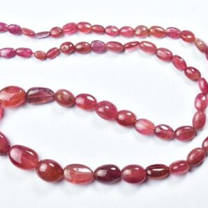 Rubellite Pink Tourmaline Big Nuggets Beads - 20 inches - Natural Smooth Tourmaline Smooth Nuggets - Size is 6x5 - 10x14 mm #2144-6