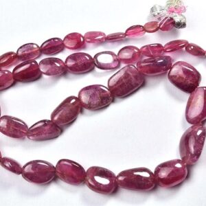 Rubellite Pink Tourmaline Big Nuggets Beads - 16.5 inches - Natural Smooth Tourmaline Smooth Nuggets - Size is 8x5 - 10x16 mm #2144-1