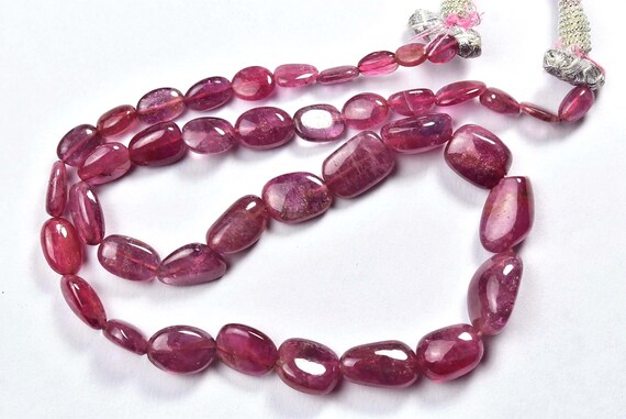 Rubellite Pink Tourmaline Big Nuggets Beads - 16.5 Inches - Natural Smooth Tourmaline Smooth Nuggets - Size Is 8x5 - 10x16 Mm #2144-1