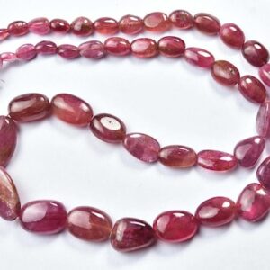Rubellite Pink Tourmaline Big Nuggets Beads - 18 inches - Natural Smooth Tourmaline Smooth Nuggets - Size is 6x4 - 11x15 mm #2144-5