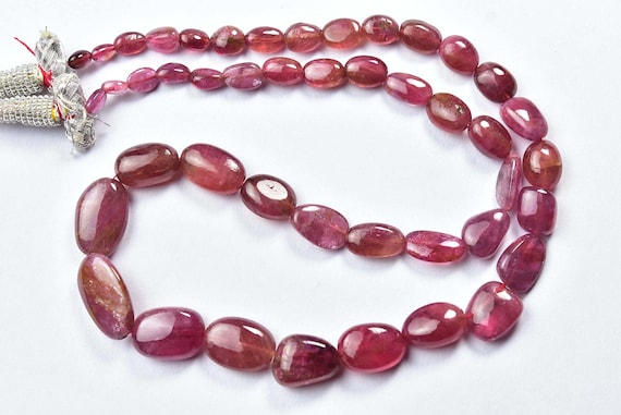 Rubellite Pink Tourmaline Big Nuggets Beads - 18 Inches - Natural Smooth Tourmaline Smooth Nuggets - Size Is 6x4 - 11x15 Mm #2144-5