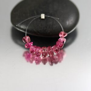 Pink Tourmaline Smooth Tiny Nugget Beads - Set Of 10 - 4mm