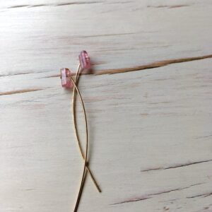 Pink Tourmaline Arc Earrings: 14k Gold Filled Modern Studs Pink Tourmaline Arc Earrings: 14k Gold Filled Modern Studs