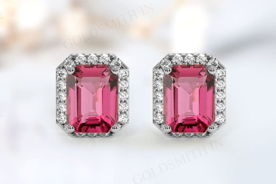 Art Deco Pink Tourmaline Earrings Unique Emerald Cut Stud Earrings 14k Gold Pink Tourmaline Earrings For Women Antique Handmade Earrings Art Deco Pink Tourmaline Earrings Unique Emerald Cut Stud Earrings 14k Gold Pink Tourmaline Earrings For Women Antique Handmade Earrings