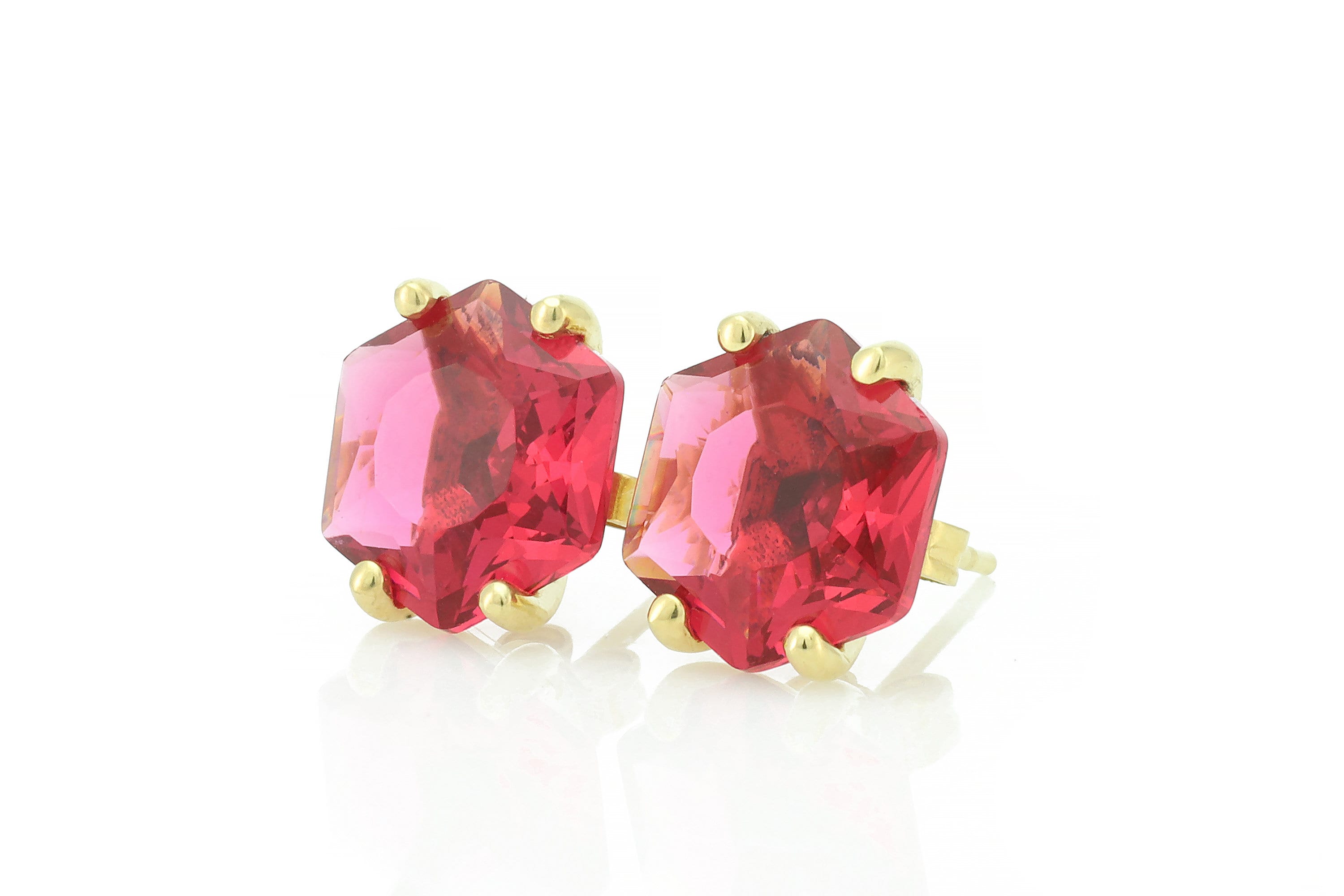 Pink Tourmaline Hexagon Stud Earrings · 14k Gold Earrings · 4 Prong Earrings · Customized Delicate Earrings · October Birthstone Earrings Pink Tourmaline Hexagon Stud Earrings · 14k Gold Earrings · 4 Prong Earrings · Customized Delicate Earrings · October Birthstone Earrings