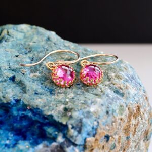 New Pink Tourmaline Royal Earrings | 14kt Gold Filled Or Sterling Silver October Birthstone | October Birthday Jewelry Gift For Her