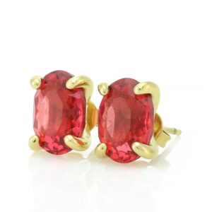 Pink Tourmaline Oval Stud Earrings · Gold Filled Earrings · October Birthstone Earrings · Pink Faceted Earrings · Bridal Earrings