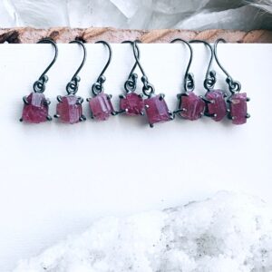 Pink tourmaline earrings, raw crystal earrings, rough tourmaline earrings Pink tourmaline earrings, raw crystal earrings, rough tourmaline earrings