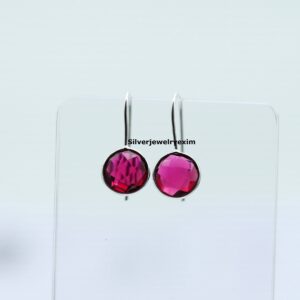 Pink Tourmaline Earrings: Sterling Silver Dangle, October Birthstone