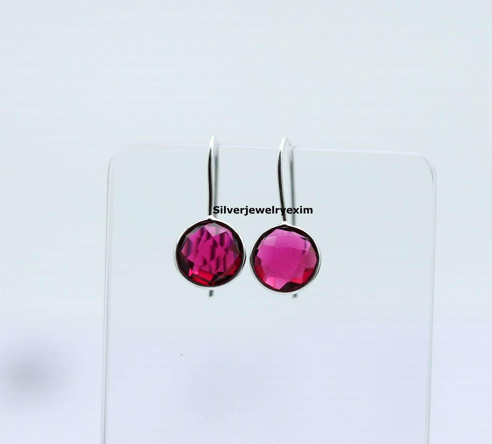 Pink Tourmaline Earrings: Sterling Silver Dangle, October Birthstone Pink Tourmaline Earrings: Sterling Silver Dangle, October Birthstone