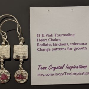 Sterling Silver and Pink Tourmaline Earrings